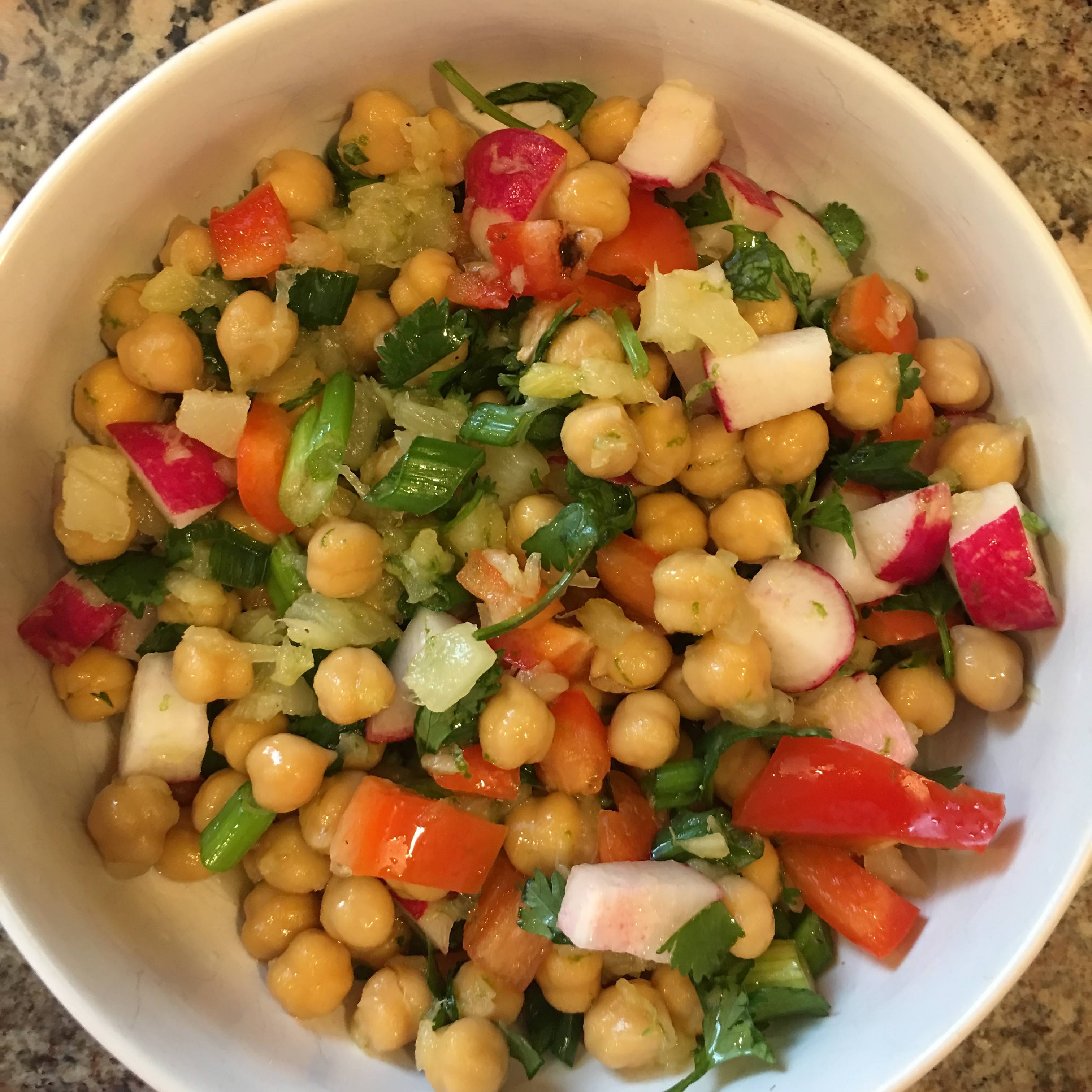 Lulu Cooks and Tells Citrus Garbanzo Veggie Nachos