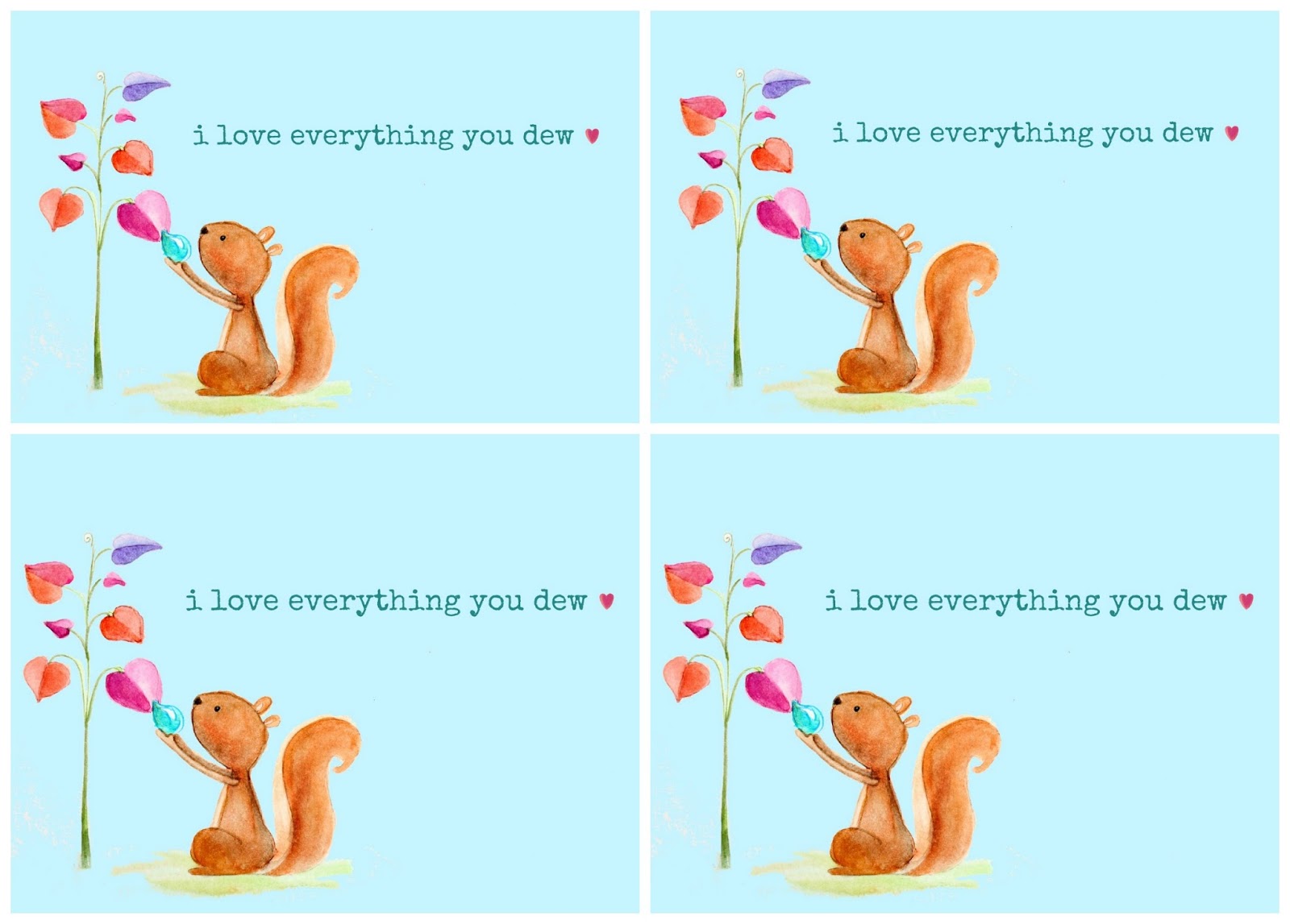 I Love Everything You dew Free Valentine s Day Watercolor Printables I Love Everything You dew Free Valentine s Day Watercolor Printables