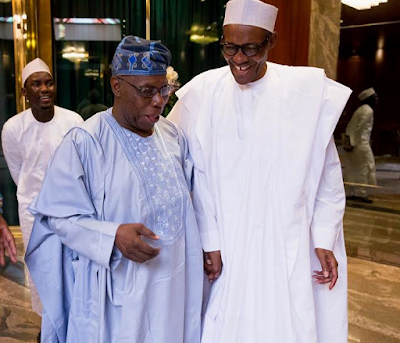 1 Photos: Former President Obasanjo visits President Buhari at the state house