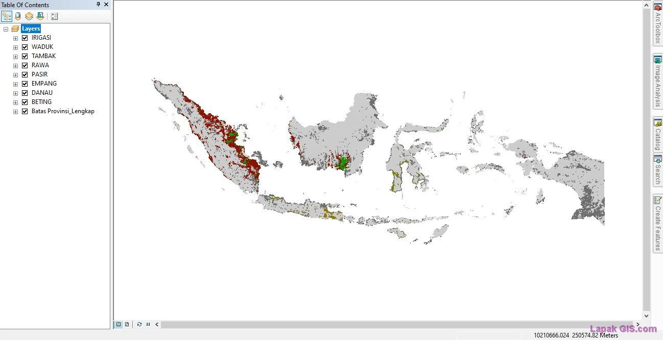Data Shapefile (SHP) Hidrografi RBI Seluruh Indonesia