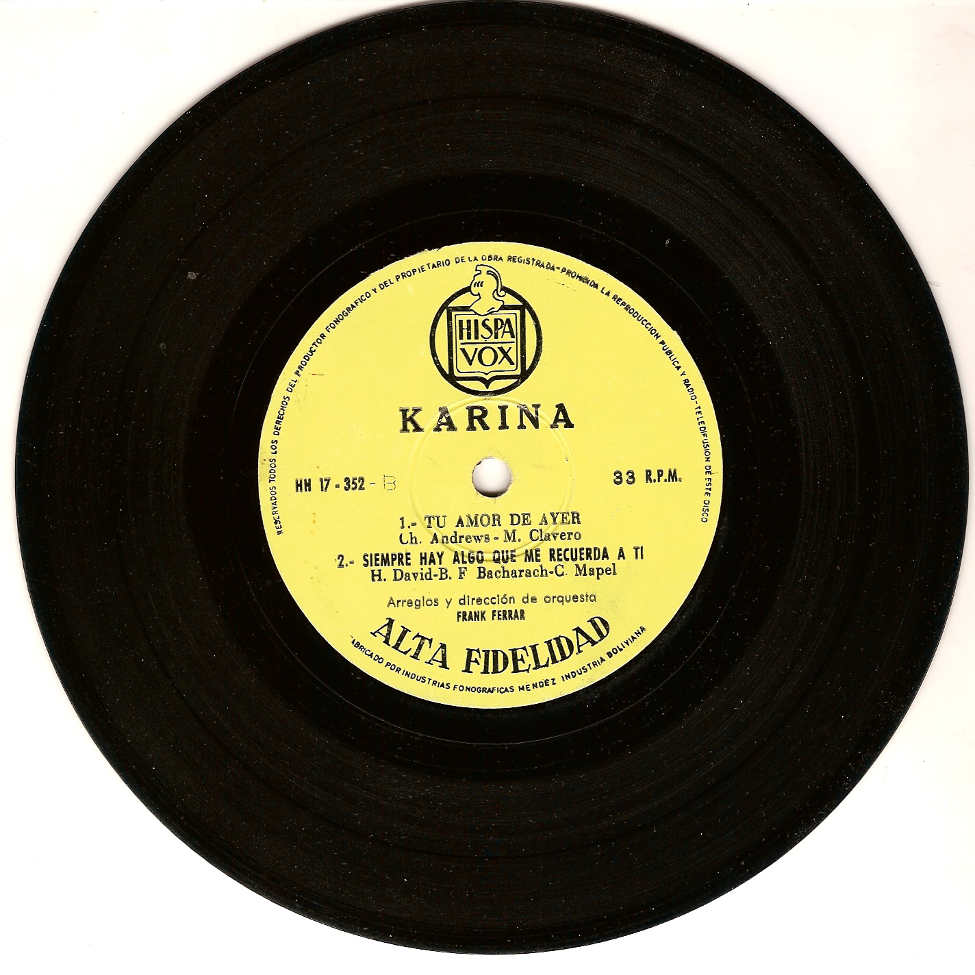 MUSICOTECA ALAY KARINA CONCIERTO PARA ENAMORADOS (1966) C33