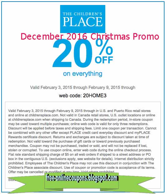 Printable Coupons 2023 Childrens Place Coupons