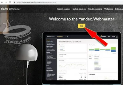 buka halaman Yandex Webmaster