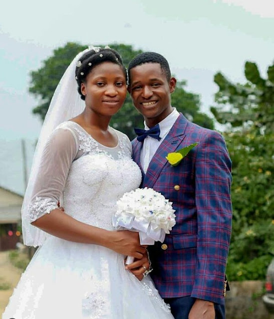 Meet pretty Nigerian bride who wore absolutely no makeup or jewelery on her wedding day