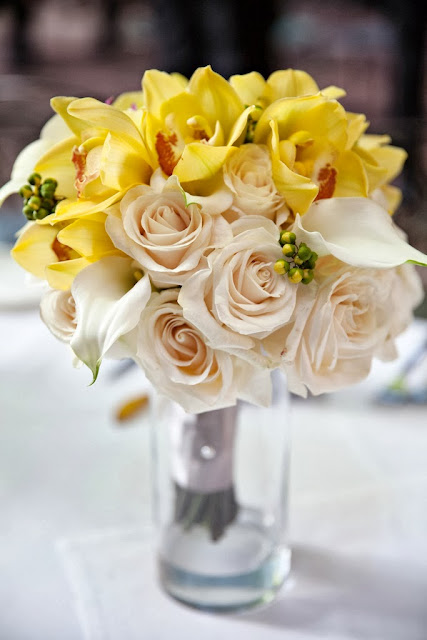 Yellow White Bridal Bouquet