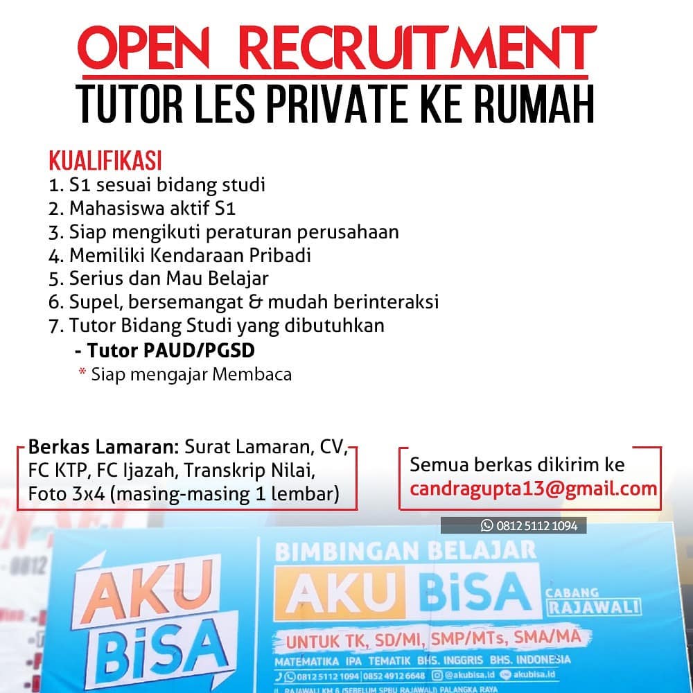Lowongan Kerja Bimbel Aku Bisa September 2020 - Lowongan Kerja