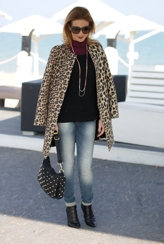 Leopard Ruin Tweed Coat
