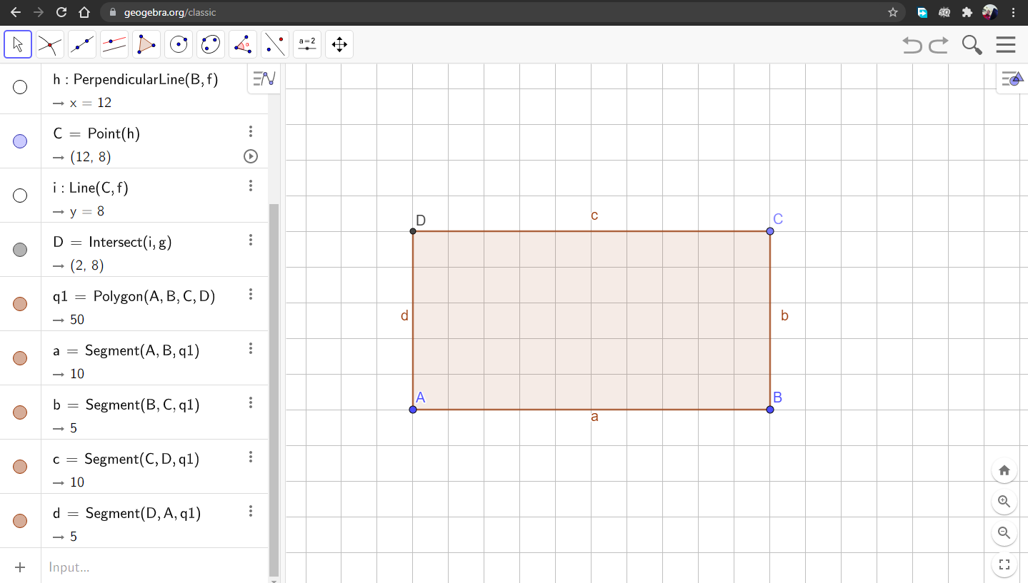 Cara Menggambar dan Mengkonstruksi Persegi Panjang Menggunakan GeoGebra