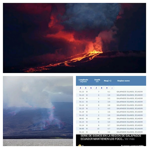 ALERTA ISLA GALÁPAGOS: 2 Erupciónes Volcánicas Y Un Enjambre Sismico Inminente. ALERTA ISLA GALÁPAGOS: 2 Erupciónes Volcánicas Y Un Enjambre Sismico Inminente.