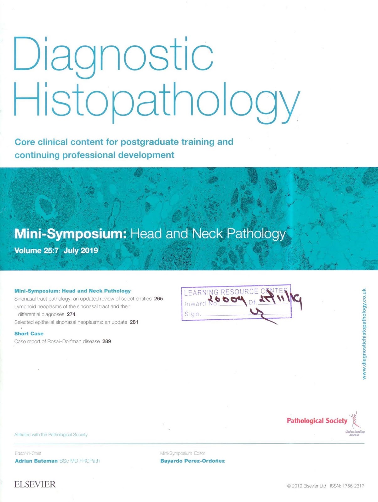 https://www.sciencedirect.com/journal/diagnostic-histopathology/vol/25/issue/7