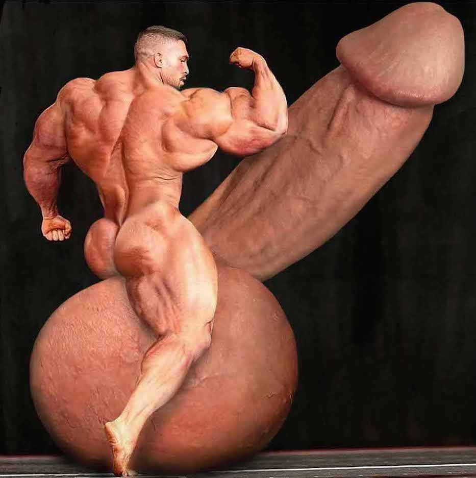 Man I feel great, my muscles are totally pumped, my humongous dick is hard ...