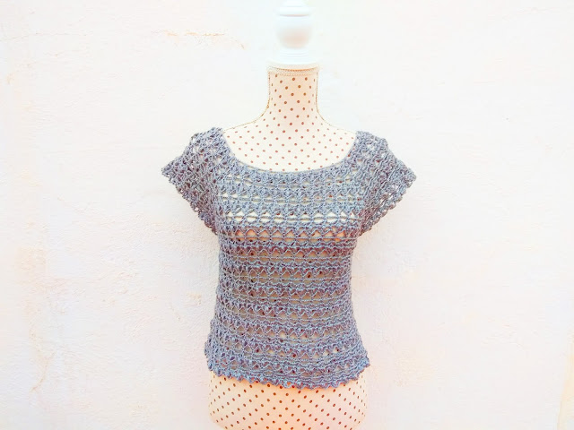 2 - Crochet Imagen Blusa gris para mujer a crochet y ganchillo Majovel Crochet facil sencillo bareta paso a paso DIY puntada punto