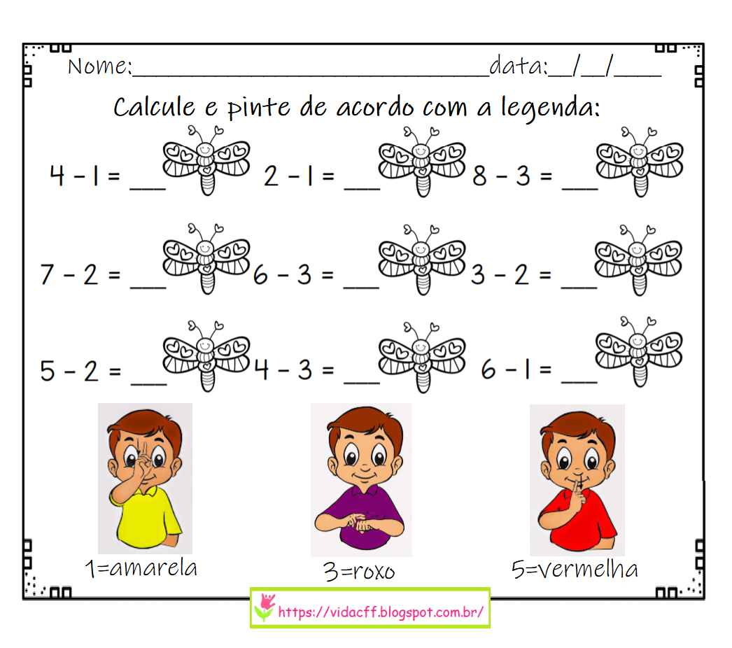 Jogo da Adição e Subtração - Atividades Matemáticas para Crianças +3 anos