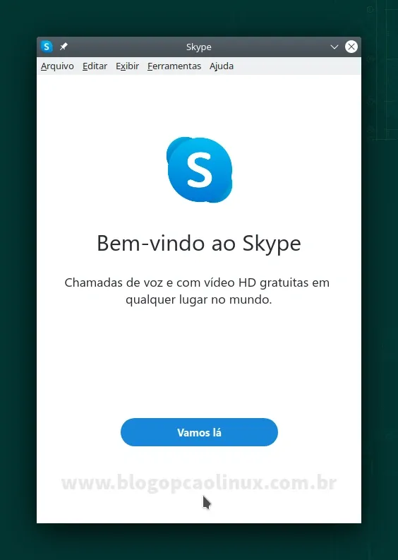 Skype executando no openSUSE Leap 15.3 com desktop KDE Plasma