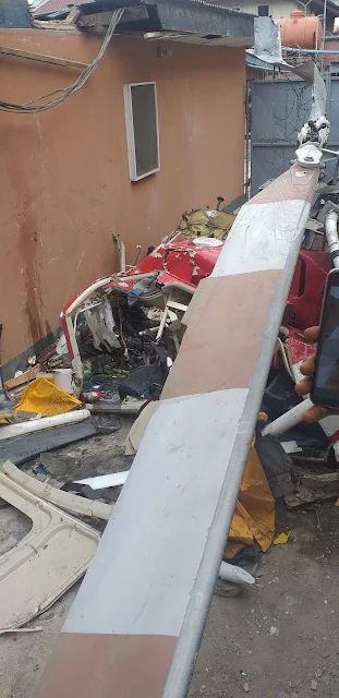 Breaking: Helicopter crashes into building in Lagos (photos)