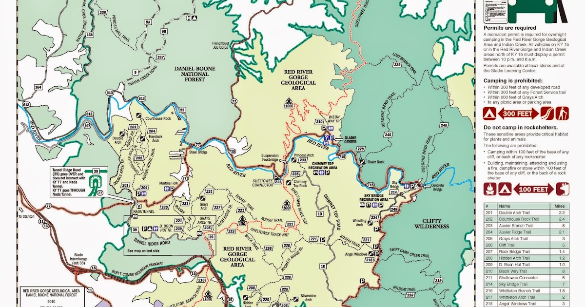 Red River Hiking Map United States Map