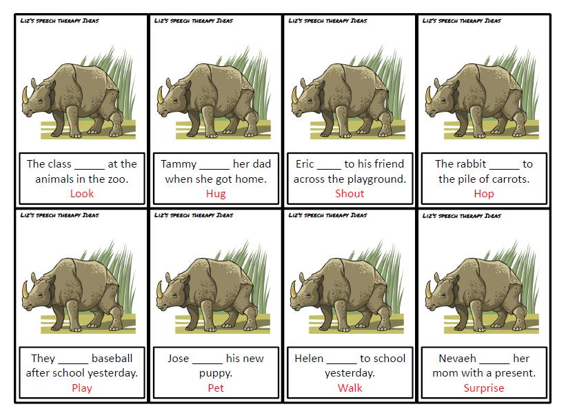 Liz's Speech Therapy Ideas Past Tense Verbs Launch of my TPT
