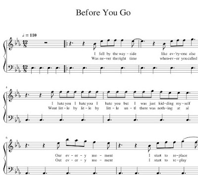BEFORE YOU GO Piano Bladmuziek PDF