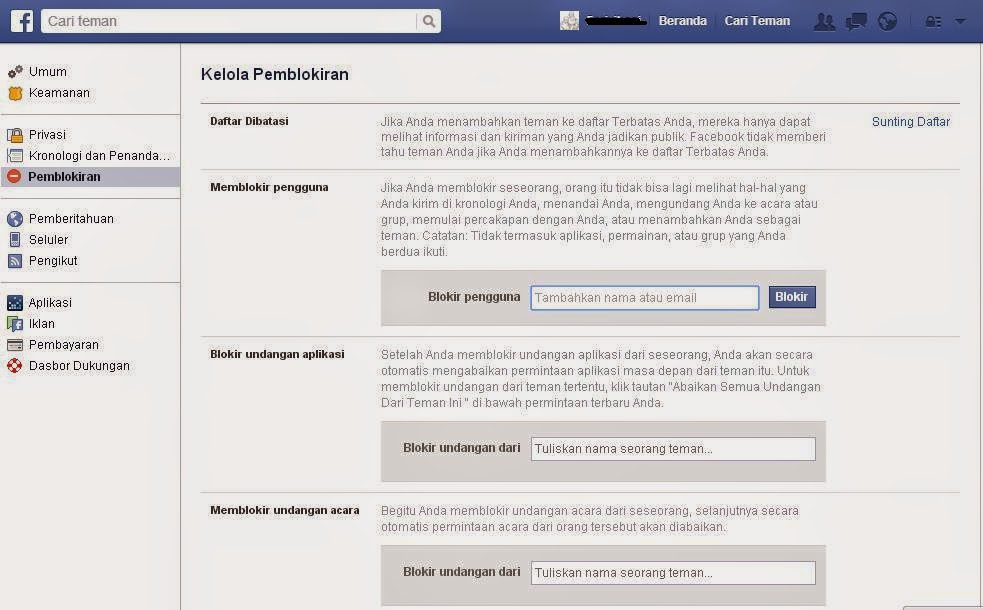 Cara Memblokir Akun Facebook Orang Lain