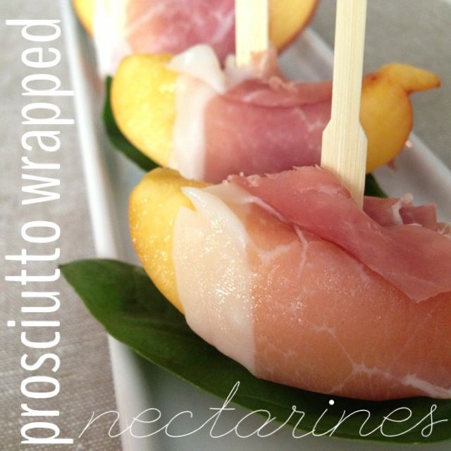 Prosciutto Wrapped Nectarines w/ Basil