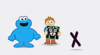 Animated Cookie Monster sings X X-Ray song. Sesame Street Alphabet Songs