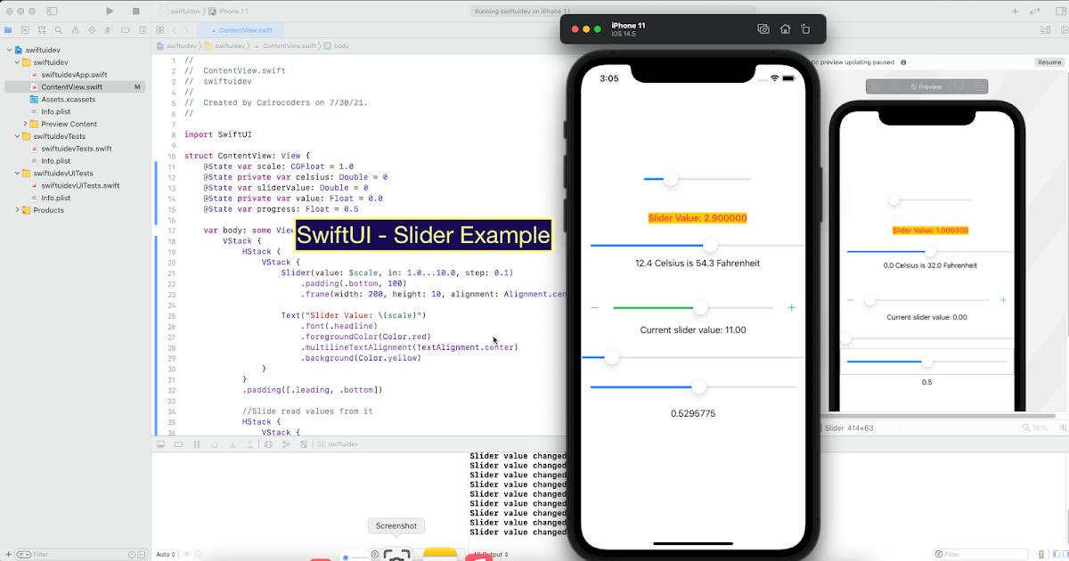 SwiftUI Slider Example Tutorial101