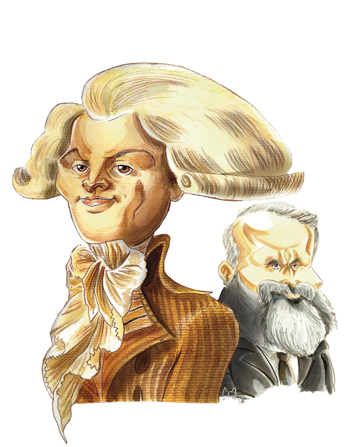 Caricature Robespierre et Jean Jaurès