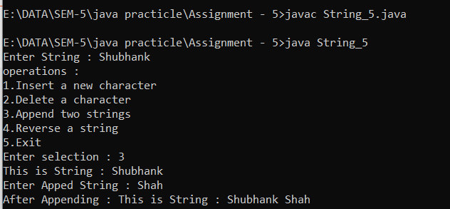 Insert A New Character | Delete A Character | Append Two Strings ...