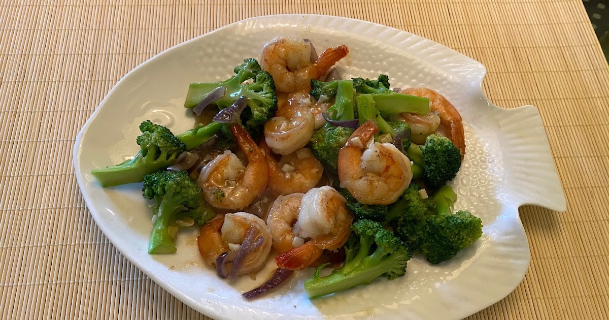 Chopsticks and Soy Sauce Shrimp and Broccoli in Garlic Sauce