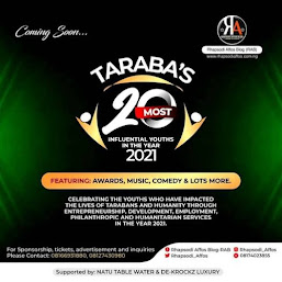 Taraba Twenty Most Influential Youths In 2021 Se To Hold In Jalingo