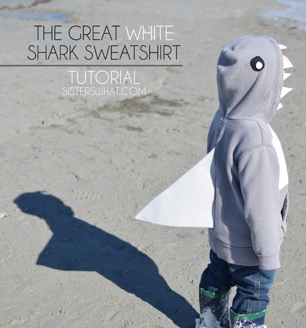 diy great white shark sweatshirt costume