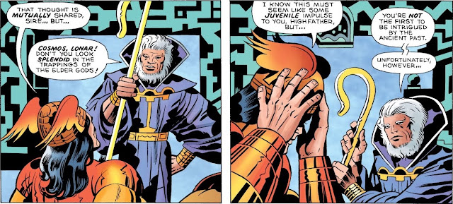 Lonar wears "the trappings of the elder gods" in Hunger Dogs by Jack Kirby