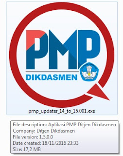 jika aplikasi PMP yang Anda gunakan saat ini adalah PMP versi  Download Patch Aplikasi PMP Versi 1.5 Tanggal Rilis 17 November 2016