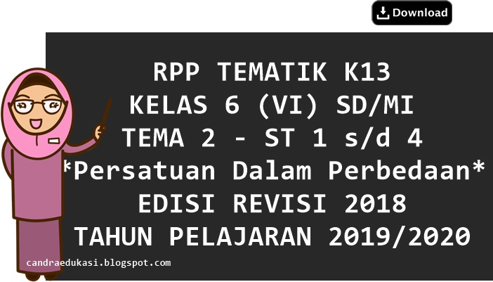 RPP Kelas 6 Tema 2 Revisi 2018 Tahun 2019/2020
