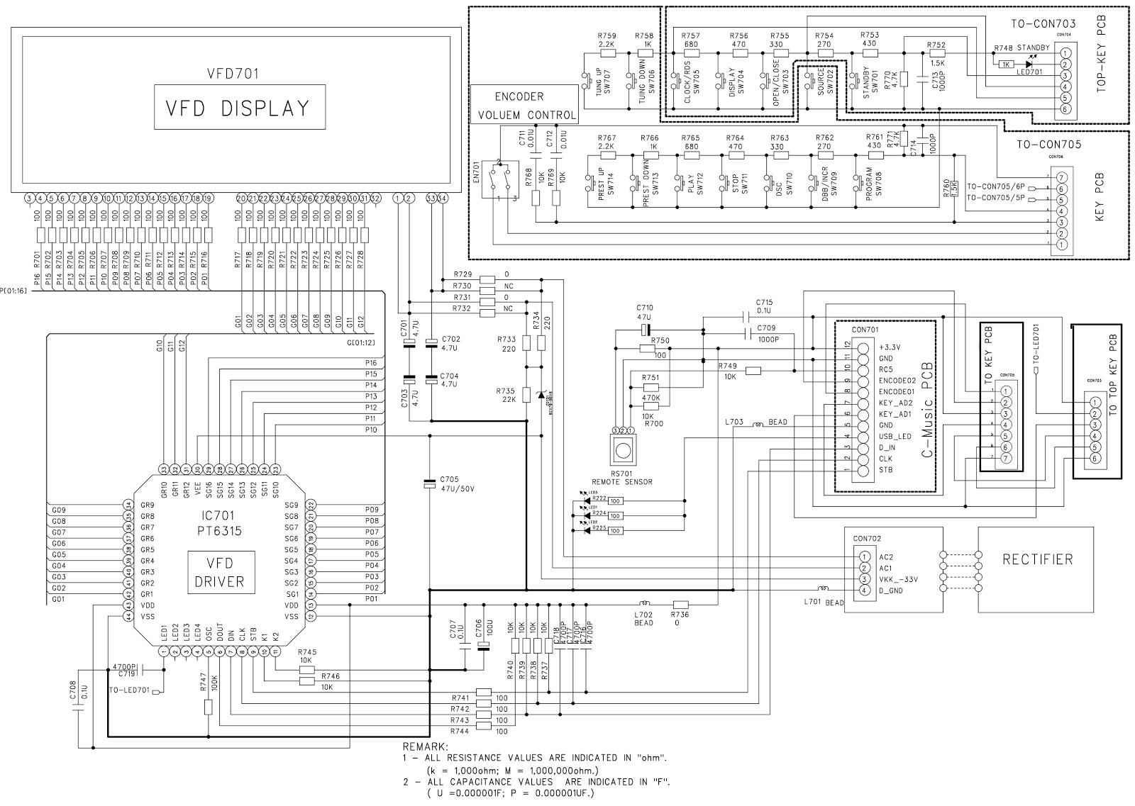 Schematic Diagrams: Philips MCM726 MP3 Micro Hi-Fi System - Circuit