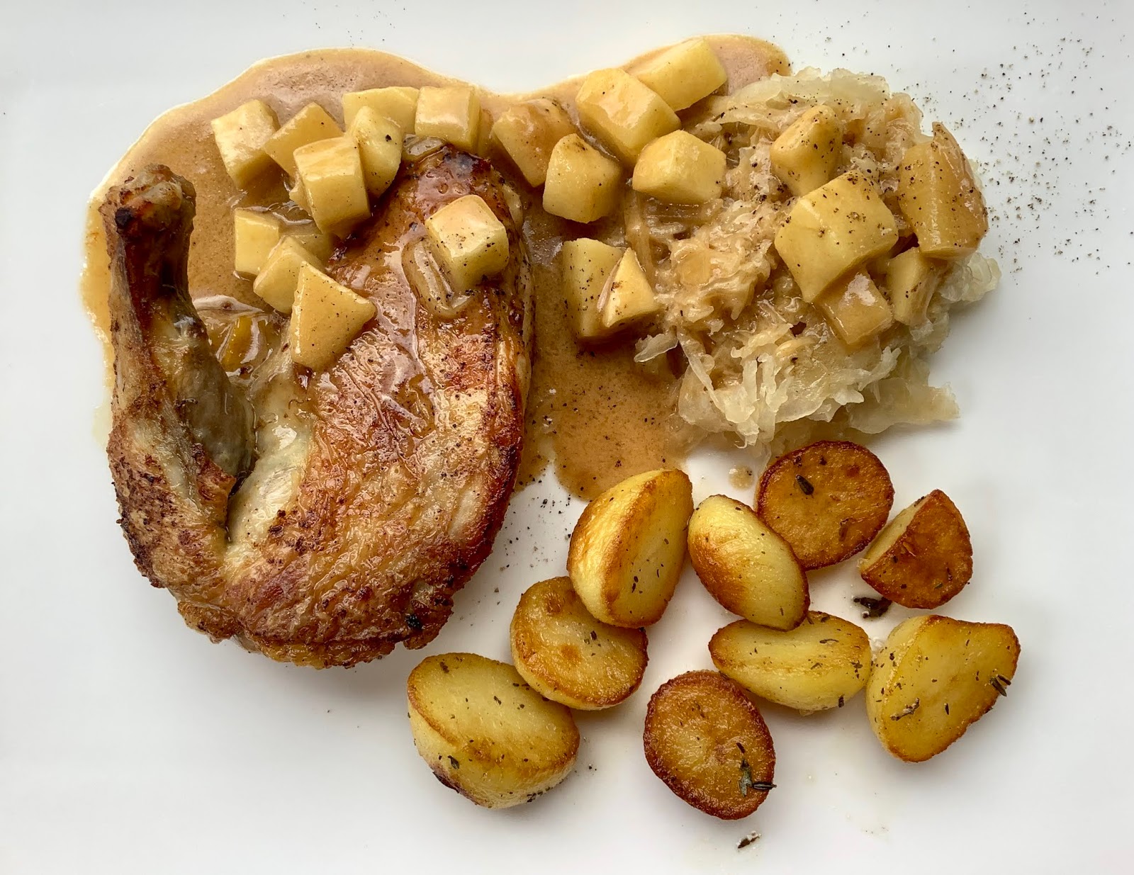Guinea fowl, calvados sauce Recipe