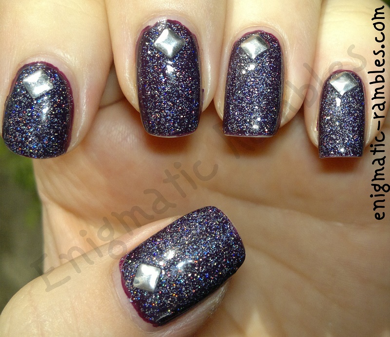 wedding-guest-holo-holographic-studded-4mm-studs-barry-m-blackberry-blue-plum-kleancolor-chrome-silver