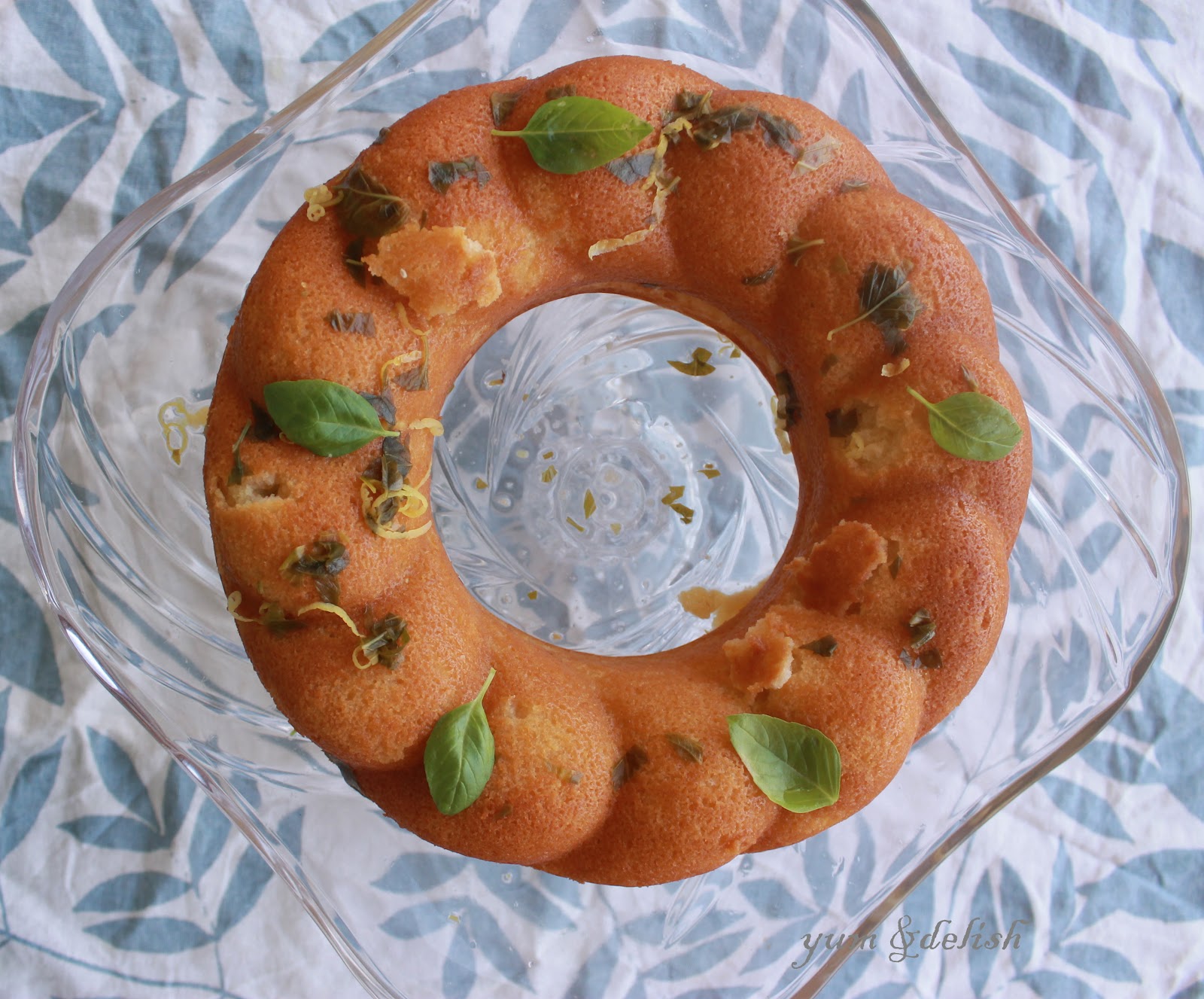 Yum & Delish Lemon Yoghurt Cake with Lemon Basil Syrup