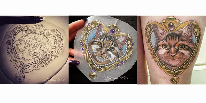 Cat Tattoo by Jenna Kerr at Brighton Tattoo Convention 2015