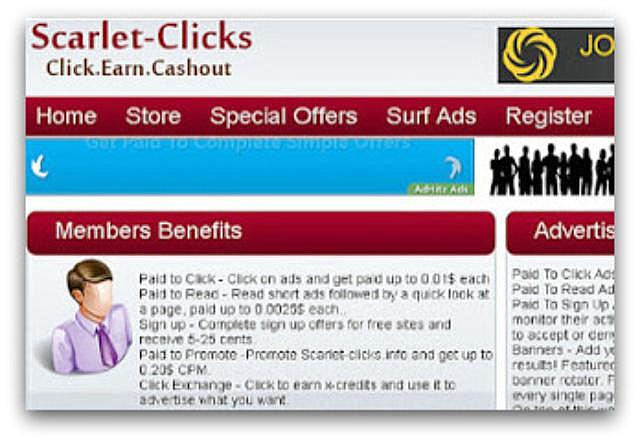 Zarobki w Scarlet-Clicks (oglądanie reklam). Zarobki w Scarlet-Clicks (oglądanie reklam).