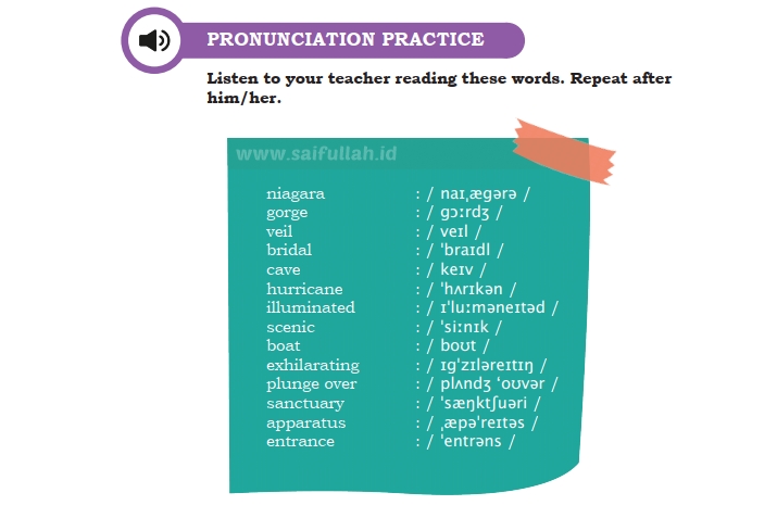 Latihan Mengucapkan Kata Bahasa Inggris Chapter 5 Halaman 71 Pronunciation Practice