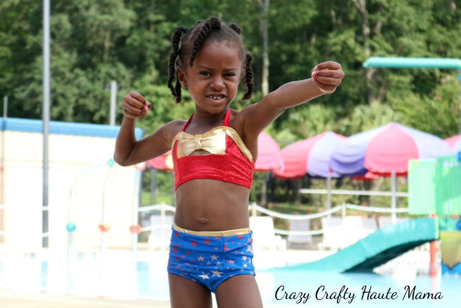 little girl wonder woman swimsuit