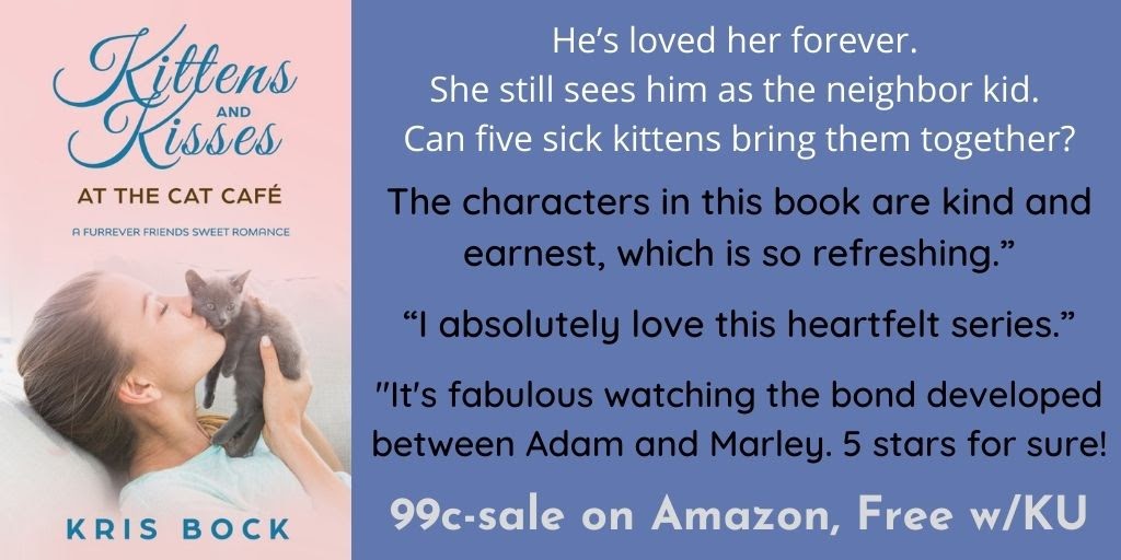 A Cat Café #SweetRomance on sale - 99 cents! Can a box of week-old kittens make them a family? #ContemporaryRomance #Romance