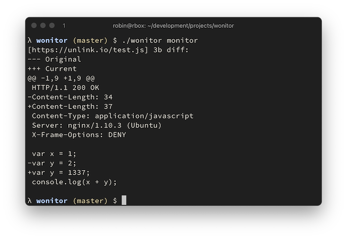 Wonitor - Fast, Zero Config Web Endpoint Change Monitor