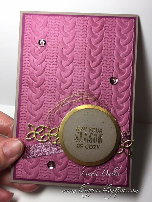 Linda Dalke Using the Cable Knit Embossing Folder from Stampin'Up!