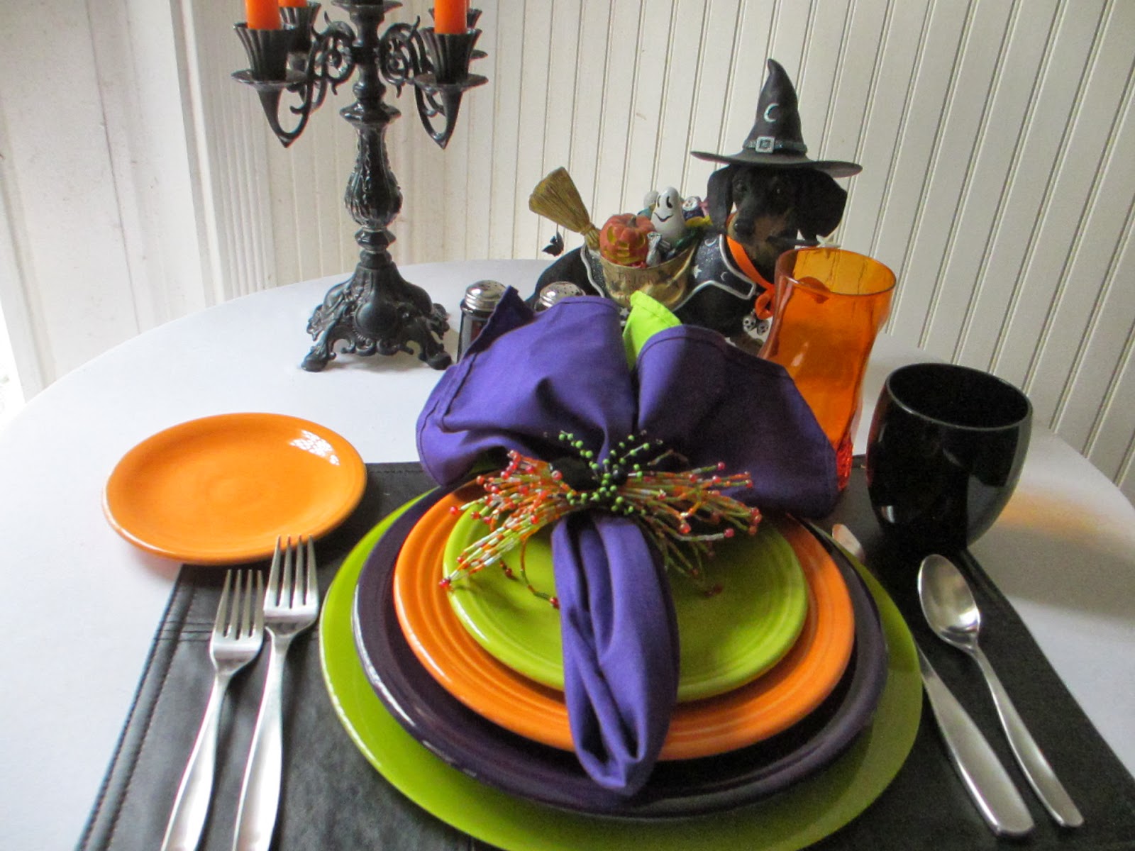 Table for One Halloween with Fiestaware
