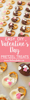 These Easy DIY Valentine's Day Pretzel Treats are perfect for making with kids! www.thebusybaker.ca