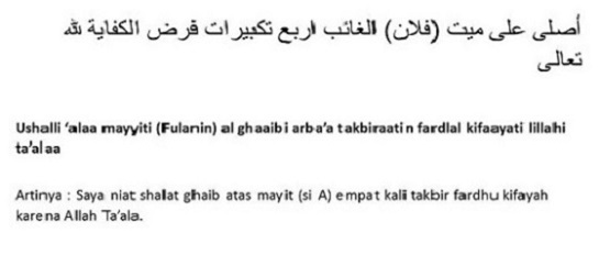 Niat Shalat Ghoib Niat Sholat Mayyit Ghoib