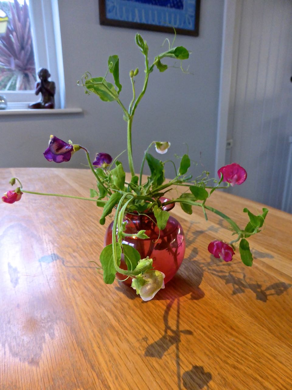 In celebration of my sweet peas in a vase on Monday